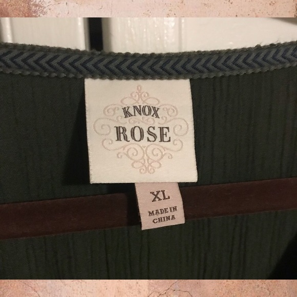 NWOT Knox Rose Embroidered Dress Olive Green - Picture 3 of 3